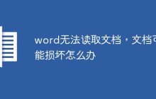 word无法读取文档，文档可能损坏怎么办