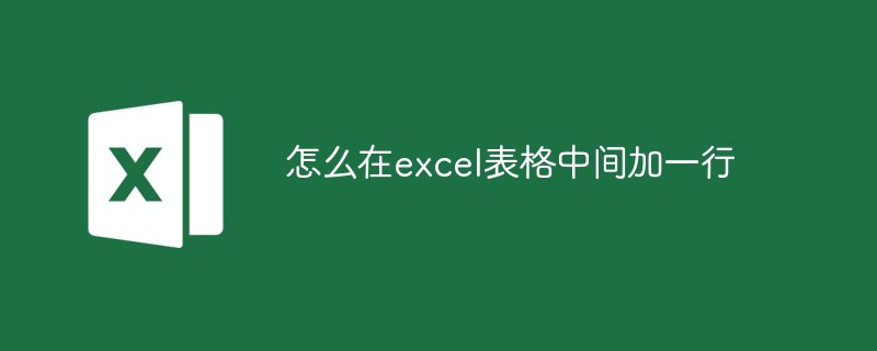 怎麼在excel表格中間加一行