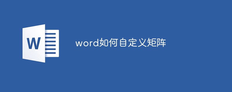 word如何自定义矩阵