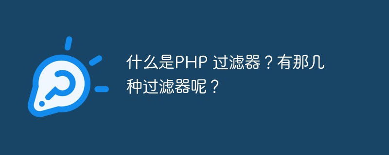 什么是PHP 过滤器？有那几种过滤器呢？