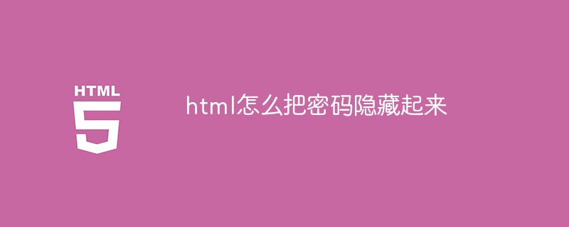 html怎么把密码隐藏起来