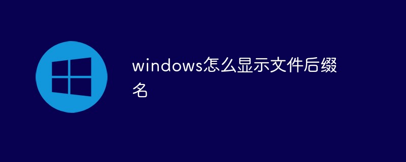 windows怎么显示文件后缀名