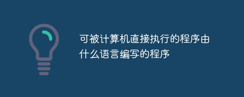 可被计算机直接执行的程序由什么语言编写的程序