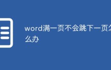 word满一页不会跳下一页怎么办