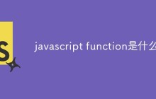 javascript function是什么