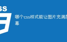 哪个css样式能让图片充满屏幕