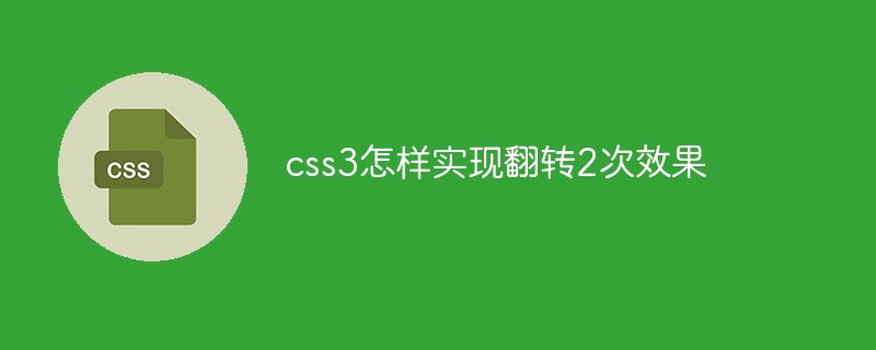 CSS3에서 뒤집기 효과를 두 번 얻는 방법