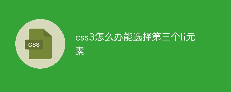 CSS3에서 세 번째 li 요소를 선택하는 방법