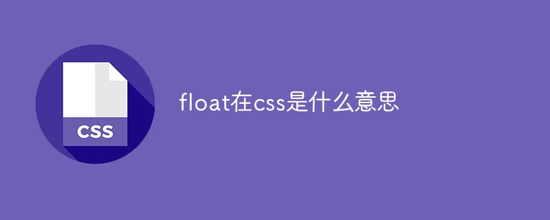 CSS에서 float는 무엇을 의미합니까?