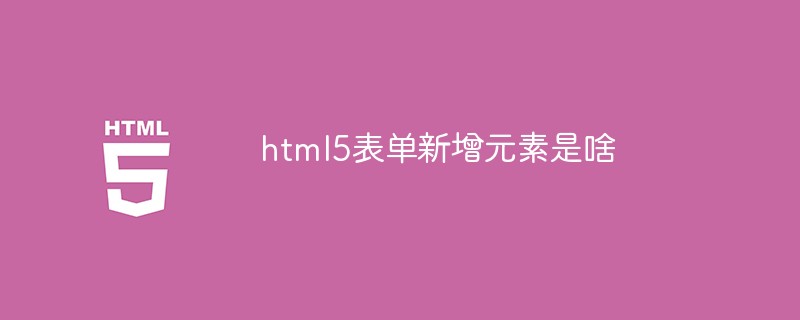 html5表单新增元素是啥