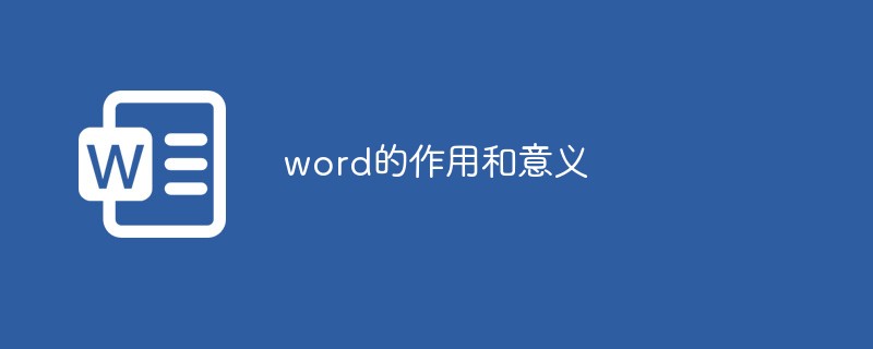 word的作用和意義