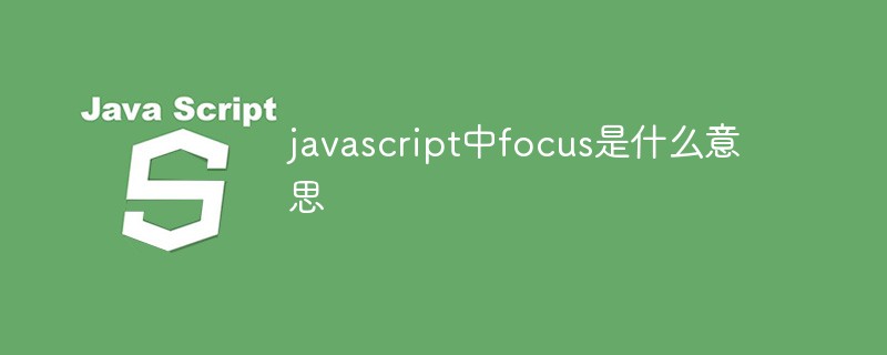 What does focus mean in javascript