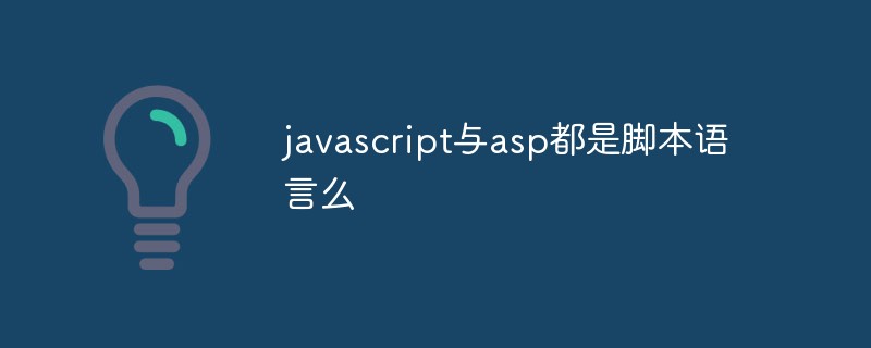 Are javascript and asp both scripting languages?