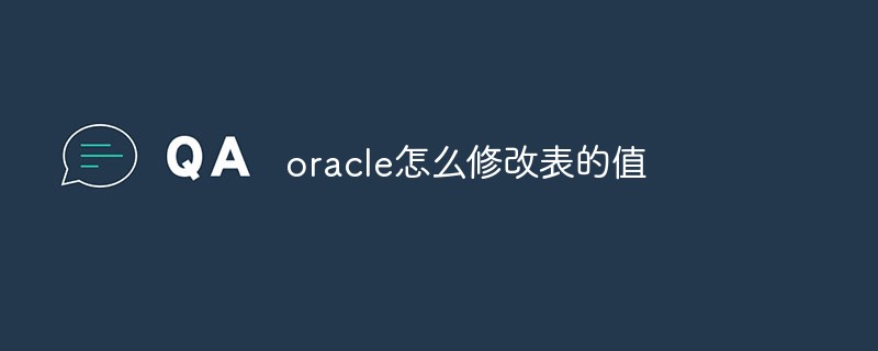 oracle怎么修改表的值