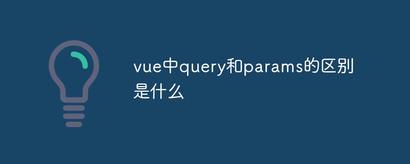 vue에서 쿼리와 매개변수의 차이점은 무엇입니까?