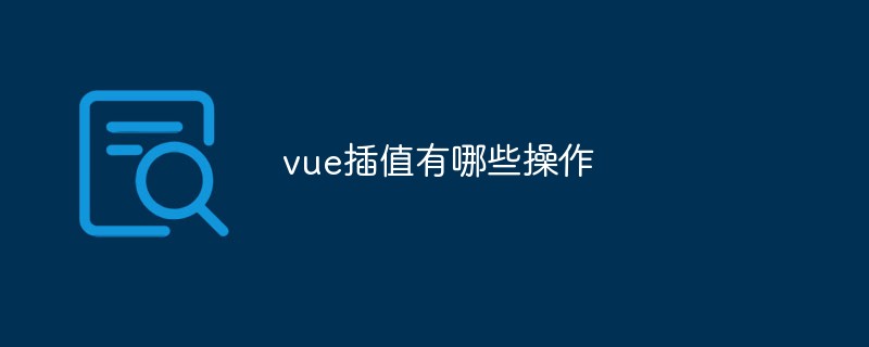 vue插值有哪些操作