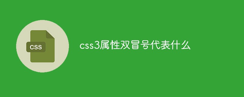 css3 属性の二重コロンは何を表しますか?