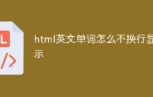 html英文单词怎么不换行显示