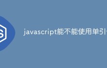 javascript能不能使用单引号