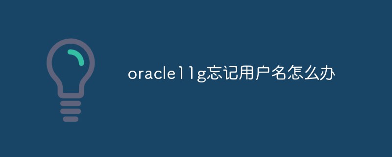 Que faire si vous oubliez votre nom d'utilisateur dans Oracle11g