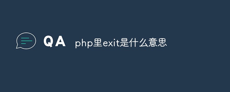 Que signifie la sortie en php ?