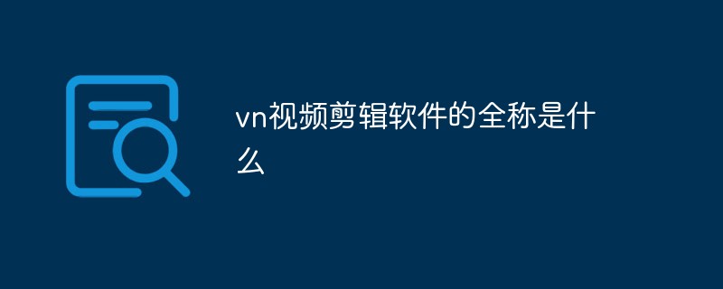 vn 비디오 편집 소프트웨어의 전체 이름은 무엇입니까?