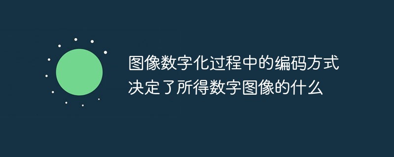 이미지 디지털화 중에 사용되는 인코딩 방법에 따라 결과 디지털 이미지가 결정됩니다.