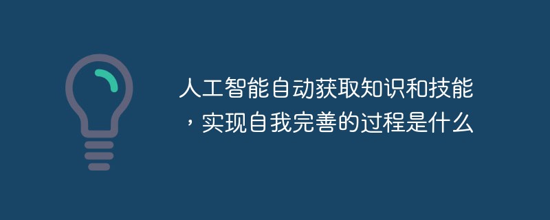 인공지능이 자동으로 지식과 기술을 습득하고 자기계발을 이루는 과정은 무엇일까?