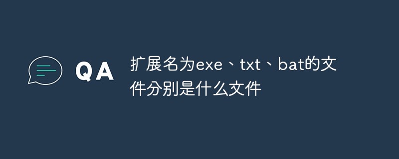 扩展名为exe、txt、bat的文件分别是什么文件