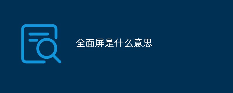 フルスクリーンとはどういう意味ですか?