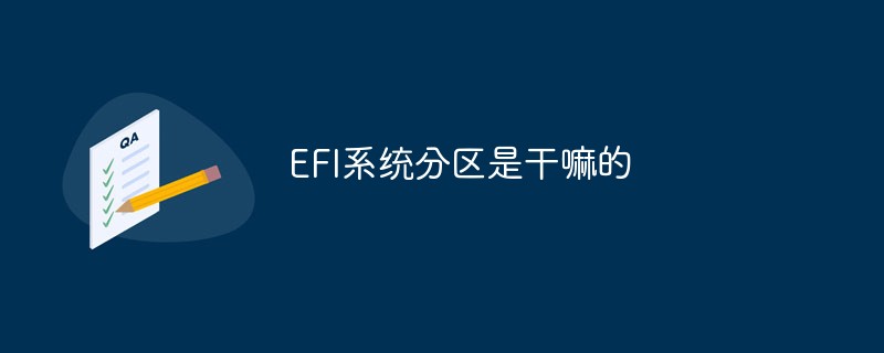 EFI系统分区是干嘛的