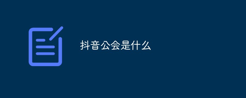 抖音公会是什么