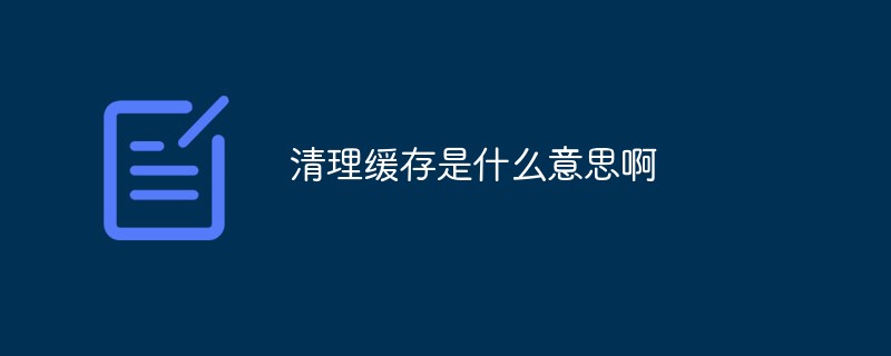 캐시를 지우는 것은 무엇을 의미합니까?