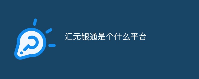 汇元银通是个什么平台