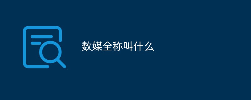 数媒全称叫什么