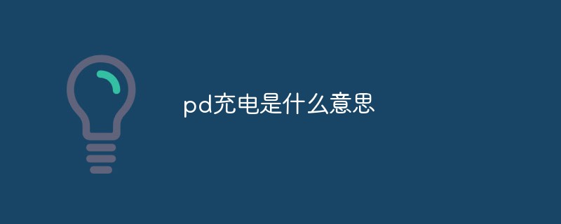 pd充電是什麼意思