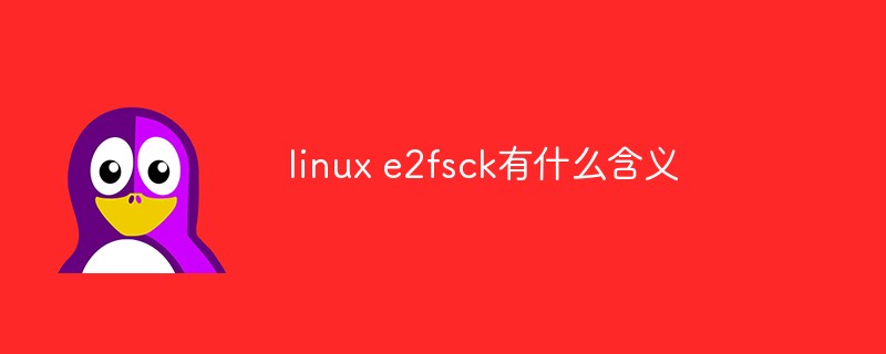 linux e2fsck有什么含义