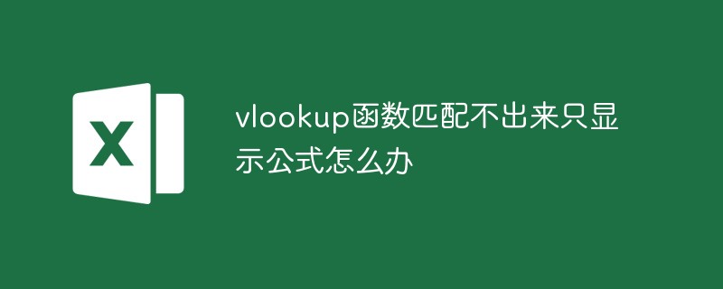 vlookup函数匹配不出来只显示公式怎么办