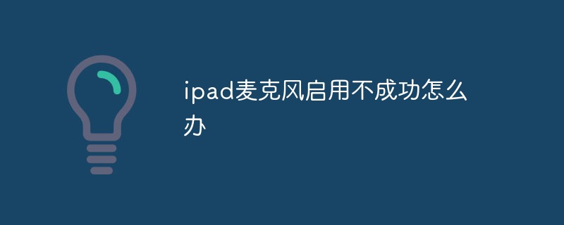 ipad麦克风启用不成功怎么办