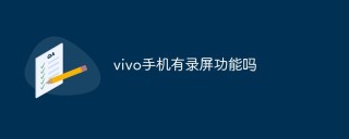 vivo手机有录屏功能吗