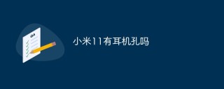 小米11有耳机孔吗