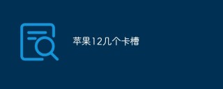 苹果12几个卡槽