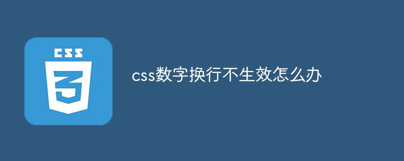 css數位換行不生效怎麼辦