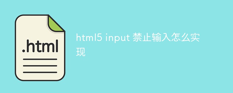 html5 input 禁止输入怎么实现
