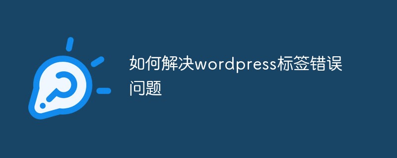 WordPress 태그 오류 문제를 해결하는 방법