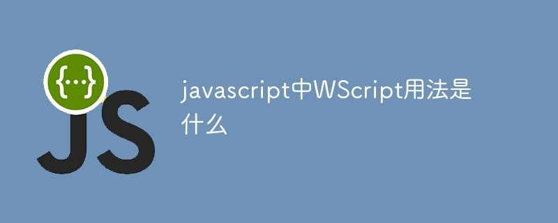 javascript에서 WScript의 사용법은 무엇입니까