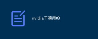 nvidia干嘛用的