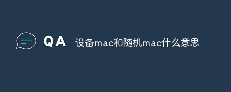设备mac和随机mac什么意思