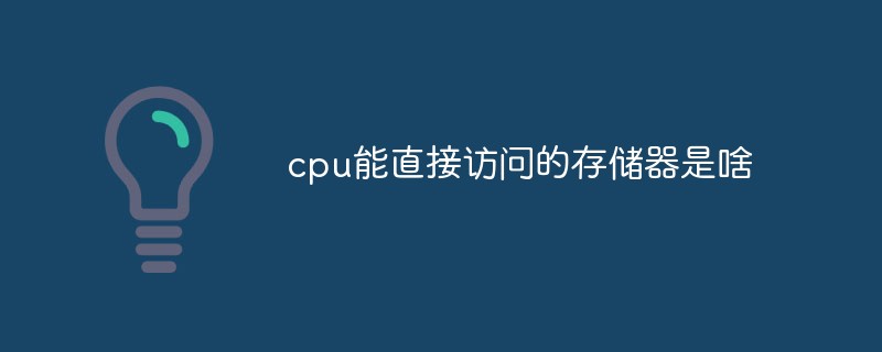 CPU가 직접 액세스할 수 있는 메모리는 무엇입니까?