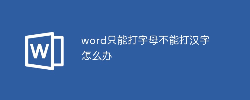 What should I do if I can only type letters in Word but not Chinese characters?